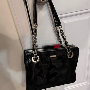 Kate Spade Black Patent Leather Lipstick Purse